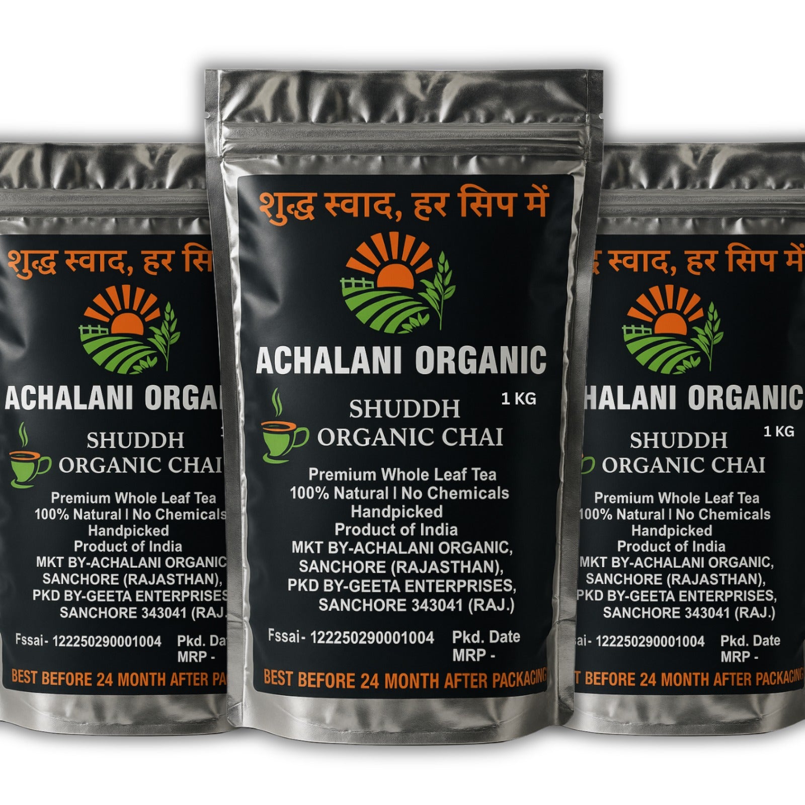 Achalani Organic Shuddh Chai – Pack of 3 × 1kg