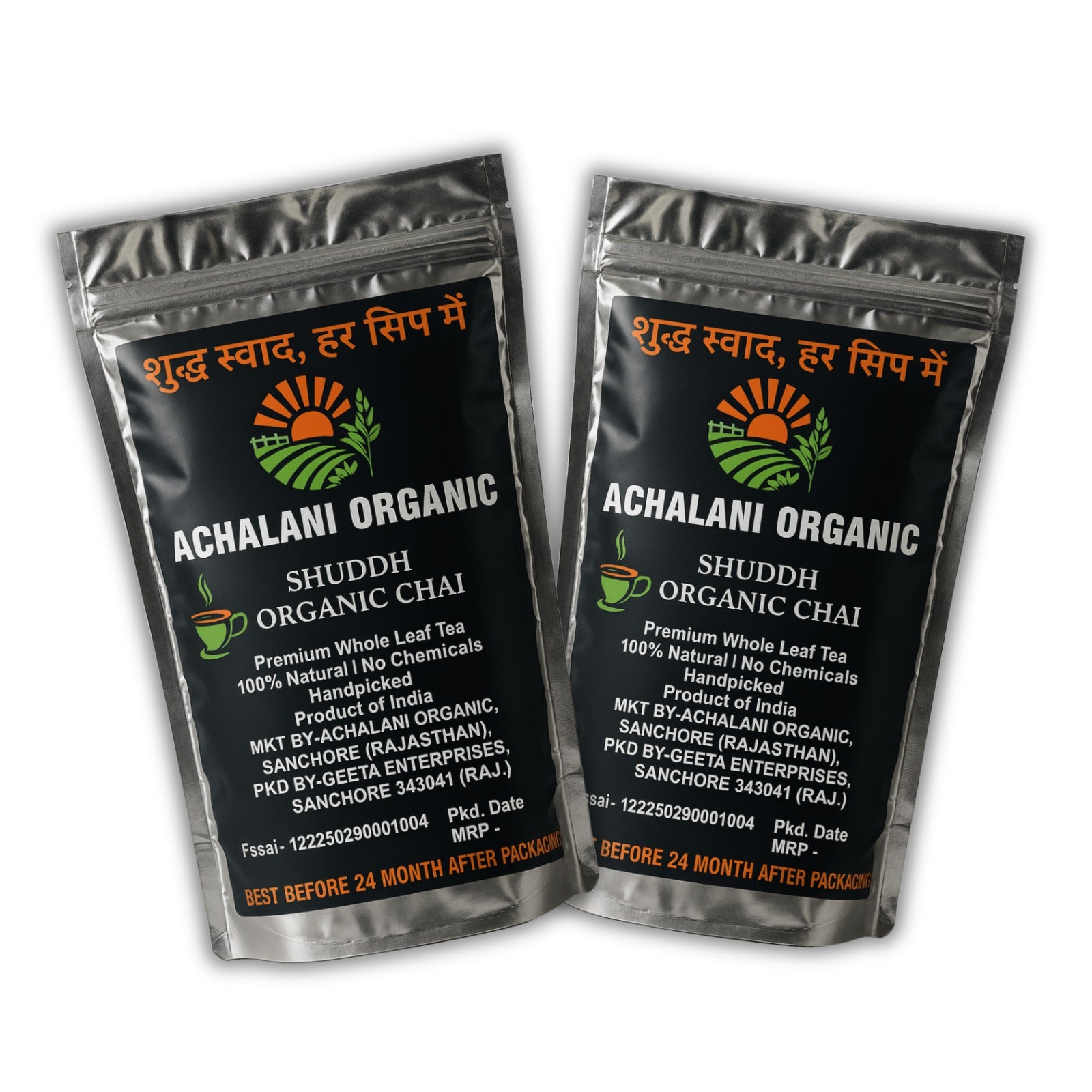 Achalani Organic Shuddh Chai Pack of 2 x 250g